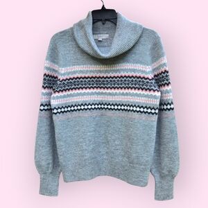 LOFT Fair Isle Pattern Turtleneck Sweater (Size Small)